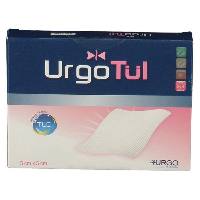 Urgotul Contact Medic Medicazione Avanzata Non Aderente per Ferite 5 x 5 cm Confezione da 10 Pezzi