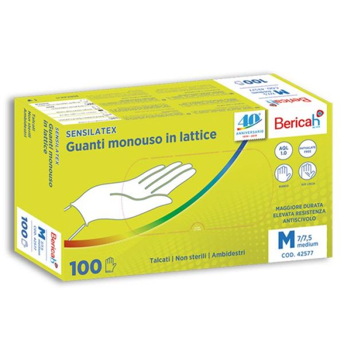 Guanti latt talc l 100pz sensila