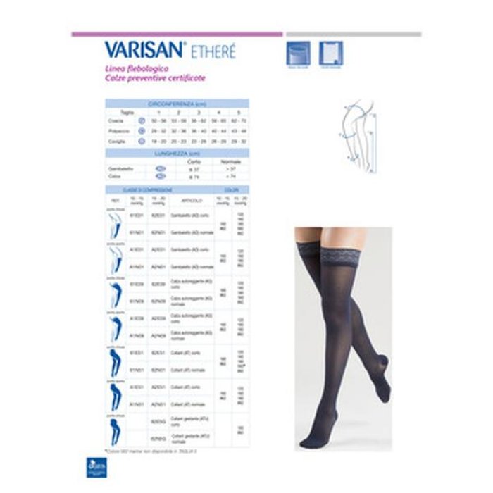 Varisan Etherea 1520 collant ATU punta chiusa colore noce tg 5 calza elastica 15-20 mmHg