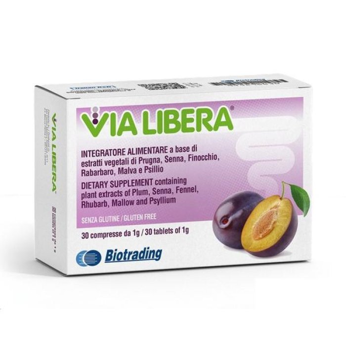 Via Libera 30 compresse - integratore per benessere intestinale e digestivo