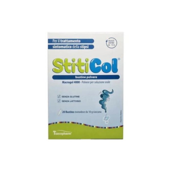 STITICOL 20 Bustine da 20 Millilitri Sciroppo Lassativo Orale per the Constipation and Benessere Intestinale di Bambini e Adulti