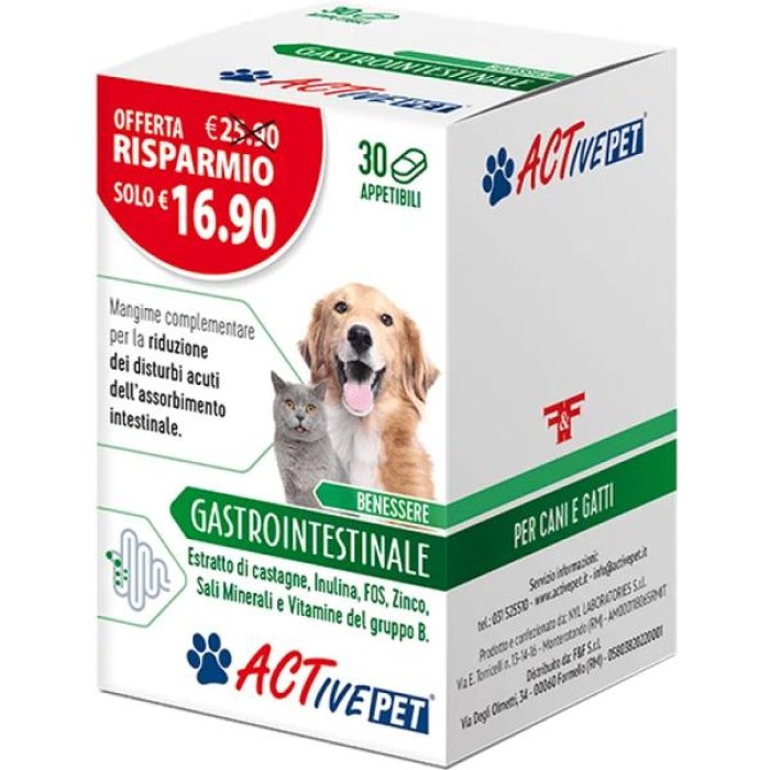 Enteriumpet Cani e Gatti 30 Compresse Mangime Complementare per Benessere Intestinale e Flora Batterica