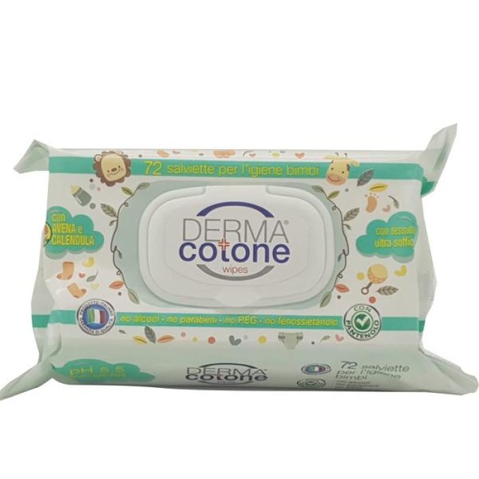 Dermacotone Salviettine Detergenti Baby al Talco 72 Pezzi