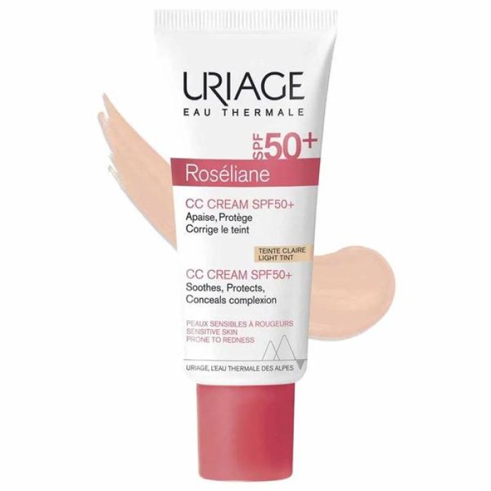 Uriage Roseliane CC Cream SPF 50+ 40 ml Crema Viso Anti Rossori Uniformante per Pelle Sensibile con Alta Protezione Solare