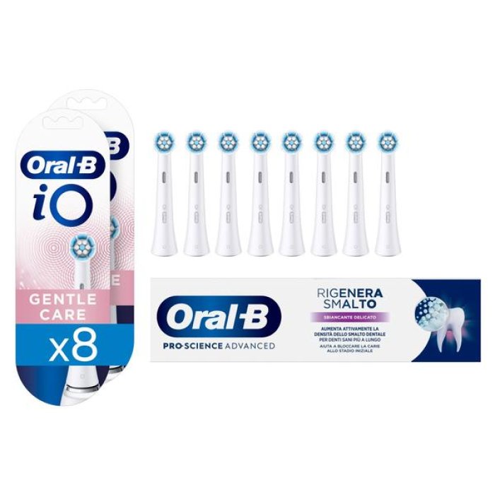 Oral-B iO Testine di Ricambio Gentle Care colore Nero 8 testine