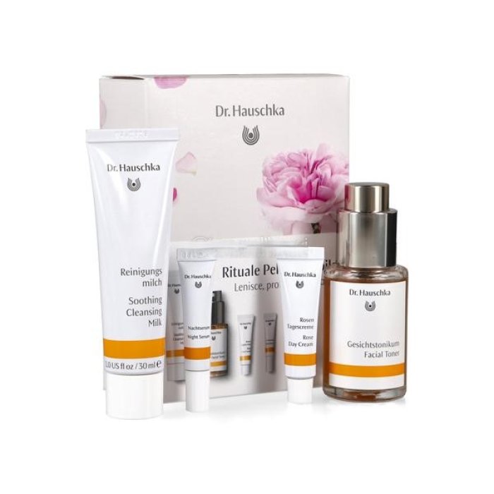 Dr Hauschka Kit Rituale Viso per Pelle Sensibile Lenitiva e Idratante – Trattamento Naturale e Biologico