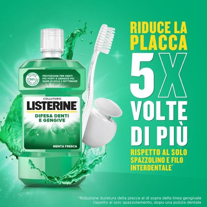 Listerine Collutorio Denti and Gengive Delicate 80 Millilitri Igiene Orale Quotidiana Antiplacca e Antibatterica