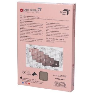 Ladygloria 24 Collant a Compressione Graduata Forte Colore Daino Taglia 3 per Gambe Affaticate e Prevenzione Vene Varicose