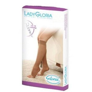 Ladygloria 24 Gambaletto a Compressione Graduata Punta Aperta Colore Daino Taglia 3
