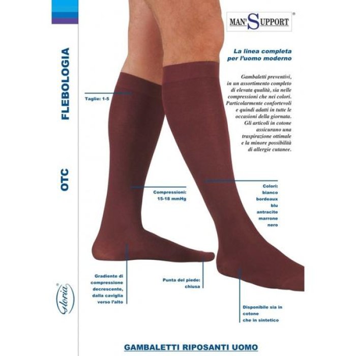 Gloria Man 18 Gambaletto a Compressione 18 mmHg Blu - calza elastica uomo