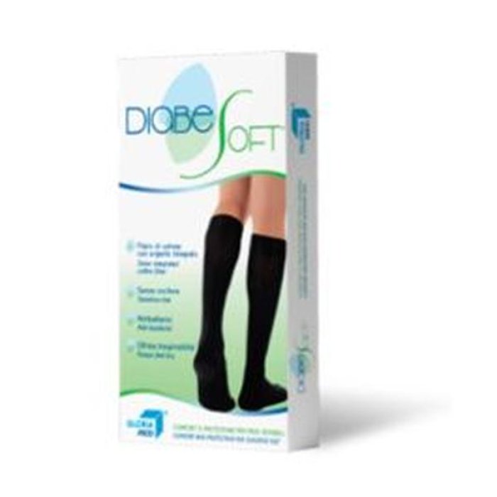 Diabesoft Gambaletto Beige Taglia Extra Large Calza Sanitaria Morbida Senza Cuciture per Piede Diabetico e Sensibile