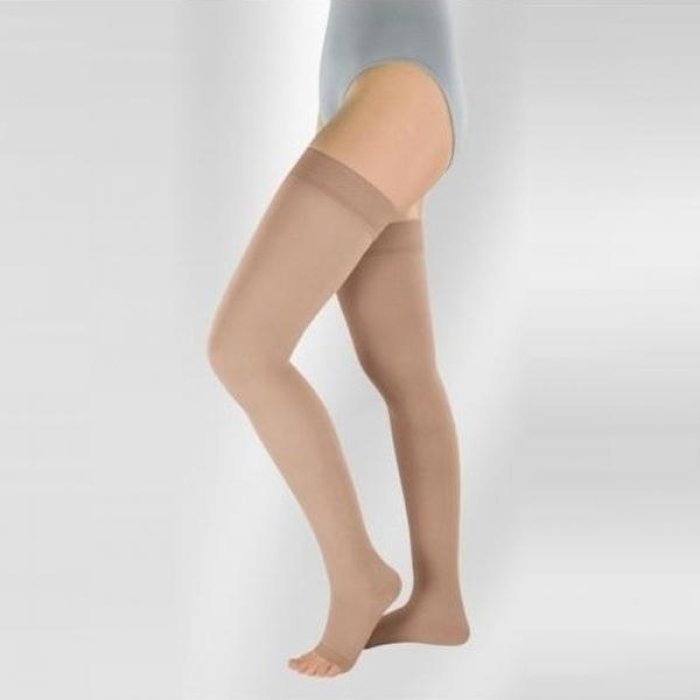Medi calza autoreggente 14 sabbia punta aperta taglia 2 a compressione graduata