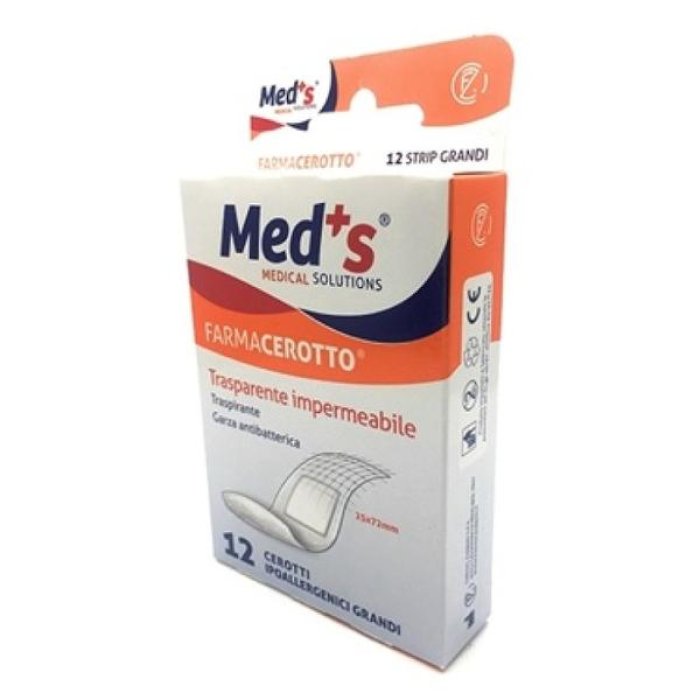 Med's Farmacerotto - Cerotto Trasparente Impermeabile Grande 12 pezzi