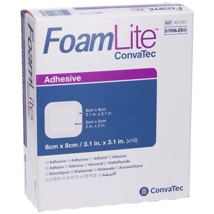 Convatec Foam Lite medicazione in schiuma 8x8 cm confezione da 10 pezzi