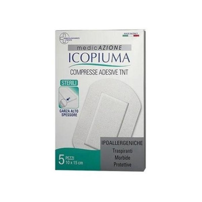 Icopiuma Compresse Adesive Ipoallergeniche 10 x 15 cm 5 Pezzi