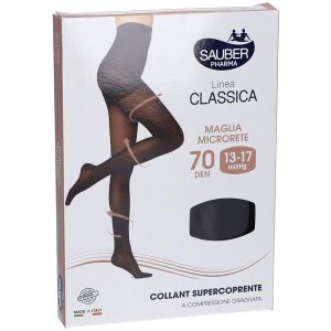 Sauber Calze Autoreggenti 70 Den Nero Taglia M/L – Reggenti a Compressione Graduata per Gambe Leggere e Riposate