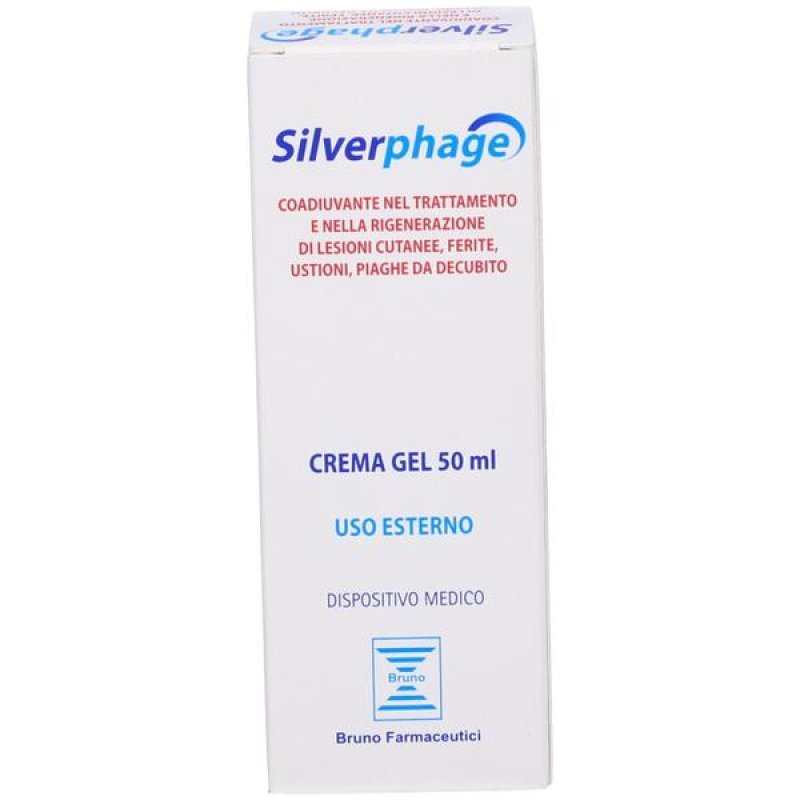 Silverphage Crema Gel 50 ml Lenitiva Riparatrice per Pelle Sensibile e Irritata