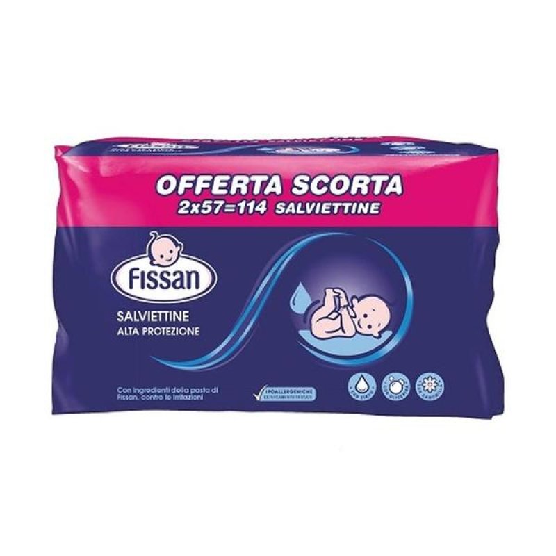 Fissan Salviettine Alta Protezione per il Cambio dei Bambini 2 x 57salviettine