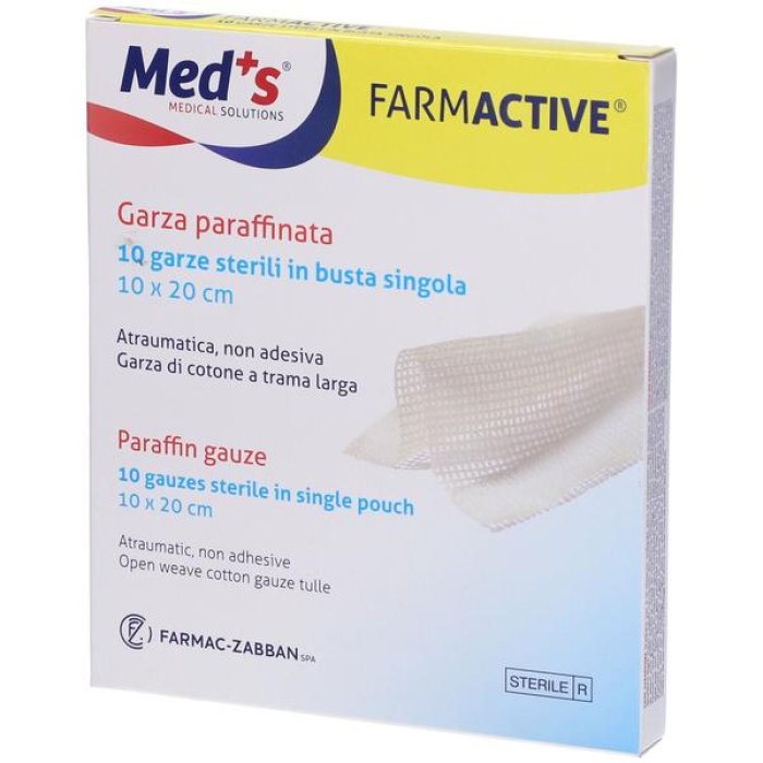 Garza paraffinata 10x20 cm medicazione non aderente per ustioni e ferite