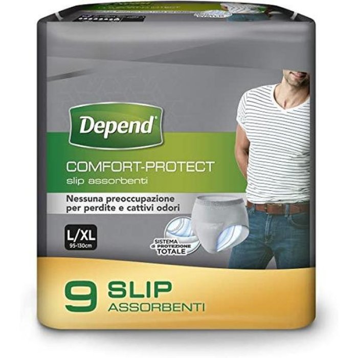 Depend Comfort Slip Super Taglia L – Mutandina Assorbente per Incontinenza Adulti, Massima Protezione e Comfort