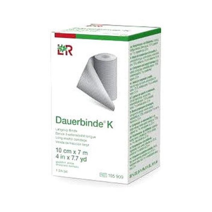 Benda Dauerbinde K elastica compressiva 10 cm x 7 m per fasciature e supporto 1 pezzo