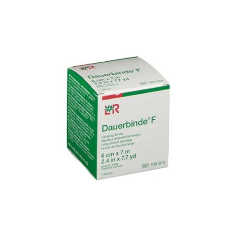 Dauerbinde F Benda Elastica Compressiva 6 Centimetri x 7 Metri per Fasciature, Sostegno Articolazioni e Contenimento Bendaggi Dauerbinde F Benda Elastica Compressiva 6 Centimetri x 7 Metri per Fasciature, Sostegno Articolazioni e Contenimento Bendaggi
