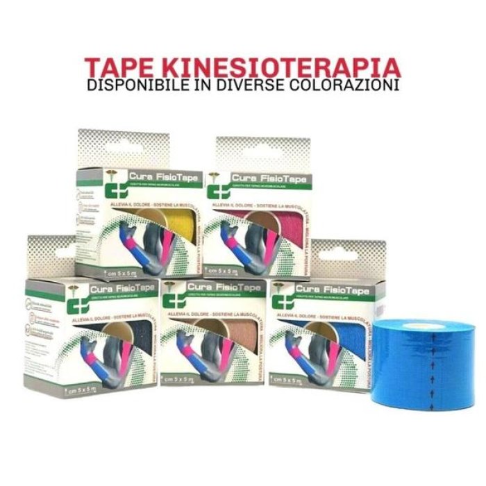 Curamed Fisiotape Pelle 5 centimetri x 5 metri – Nastro Kinesiologico Elastico Sportivo per Muscoli e Articolazioni Eklada