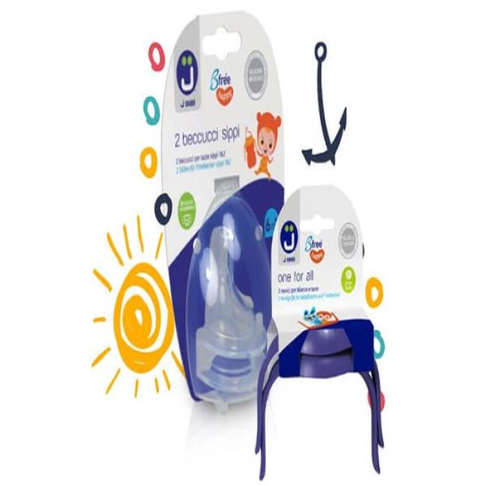 J Bimbi One For All - Manici per Biberon e Tazze colore Rosa 2 manici