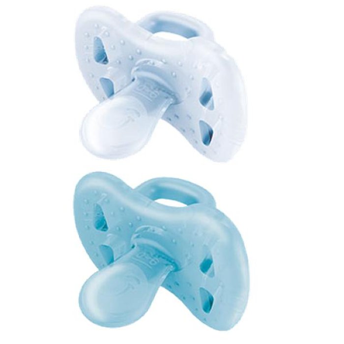 J Bimbi Bfree biberon 0-6 mesi 2 succhietti trasparenti/azzurro - set biberon neonato