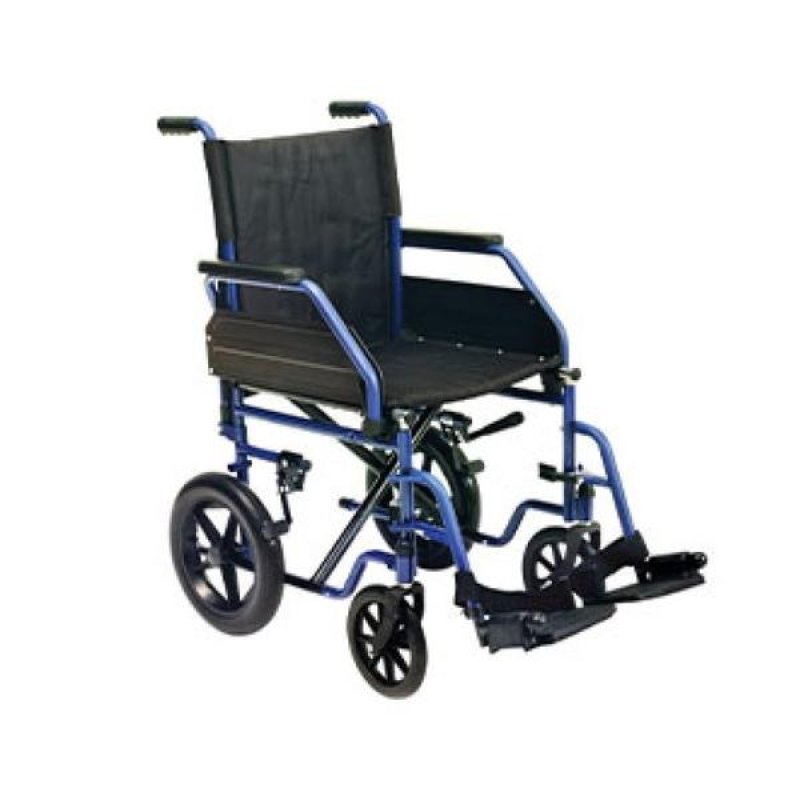 Carrozzina Easywheel17 43 cm blu - sedia a rotelle pieghevole con seduta 43 cm Carrozzina Easywheel17 43 cm blu - sedia a rotelle pieghevole con seduta 43 cm