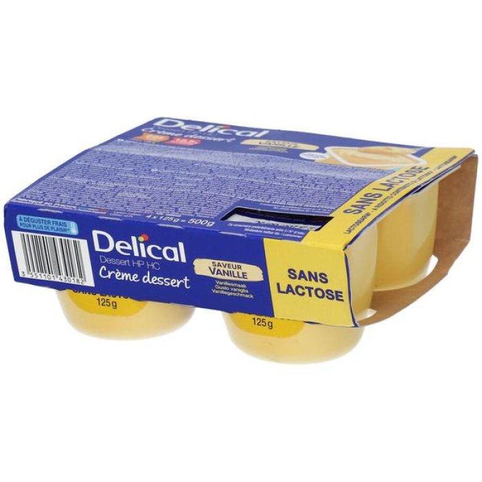 Delical Creme gusto vaniglia 4x125 g - dessert iperproteico ipercalorico a fini medici speciali