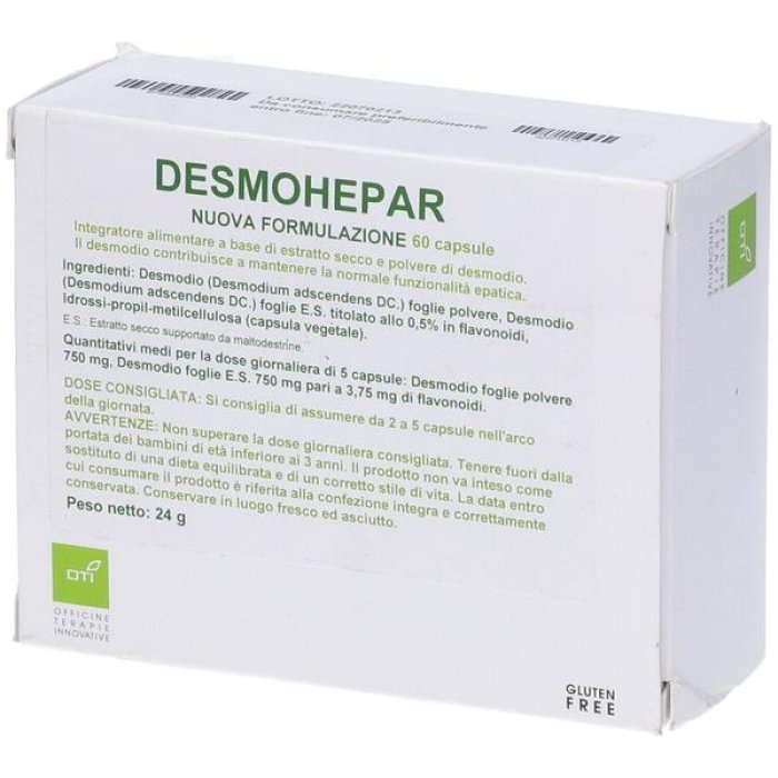 Desmohepar Oti integratore alimentare depurativo per il fegato 250 milligrammi 60 capsule