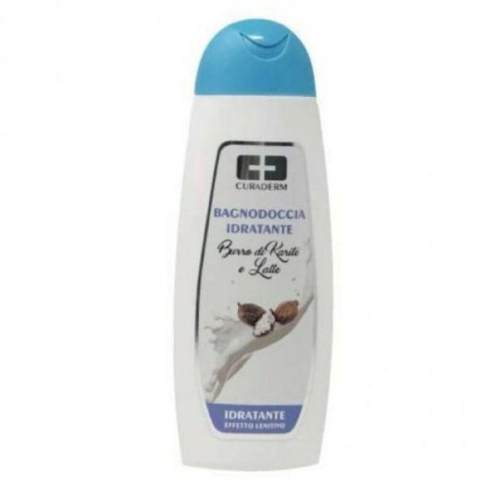 Curaderm Bagnoschiuma Lenitivo Milk Karitè 300 ml - bagnodoccia idratante e lenitivo latte e burro di karité