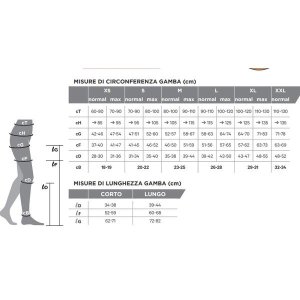 Gloriamed Evo 162 gambaletto a compressione graduata classe 2, calza elastica terapeutica per circolazione e vene varicose, taglia media grande