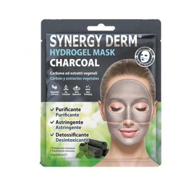 Synergy Derm Hydrogel Mask Charcoal - maschera viso in hydrogel al carbone purificante