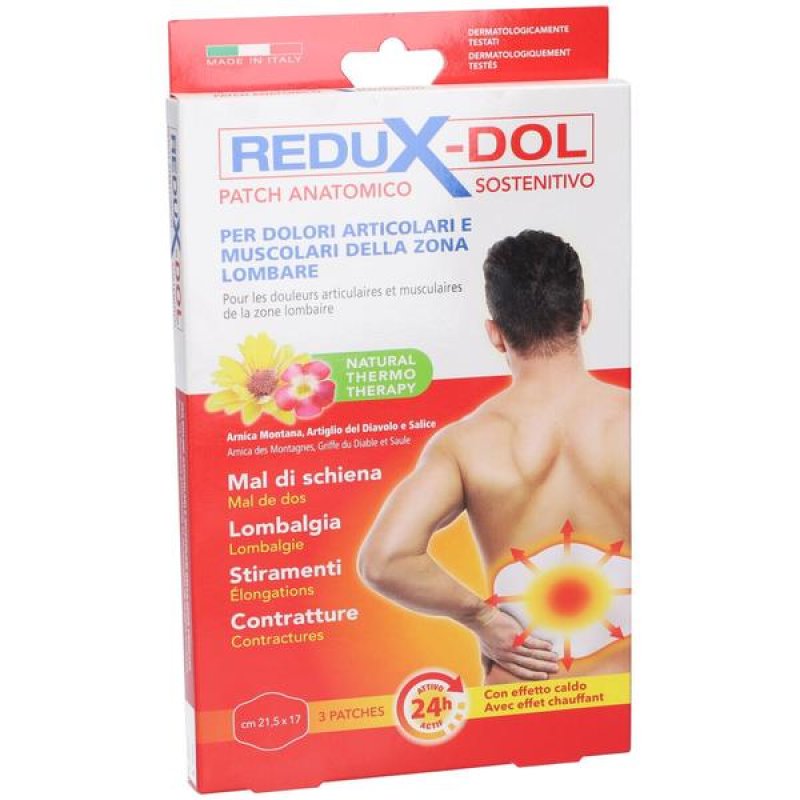 Redux Dolore Patch Zona Lombare 3 Pezzi – Cerotti Antidolorifici Redux per Mal di Schiena e Dolori Lombari