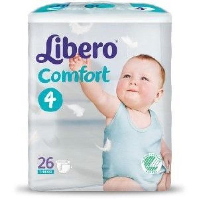 Libero Comfort Taglia 4 Maxi 7-11 Chilogrammi 26 Pezzi Pannolini per Bambini