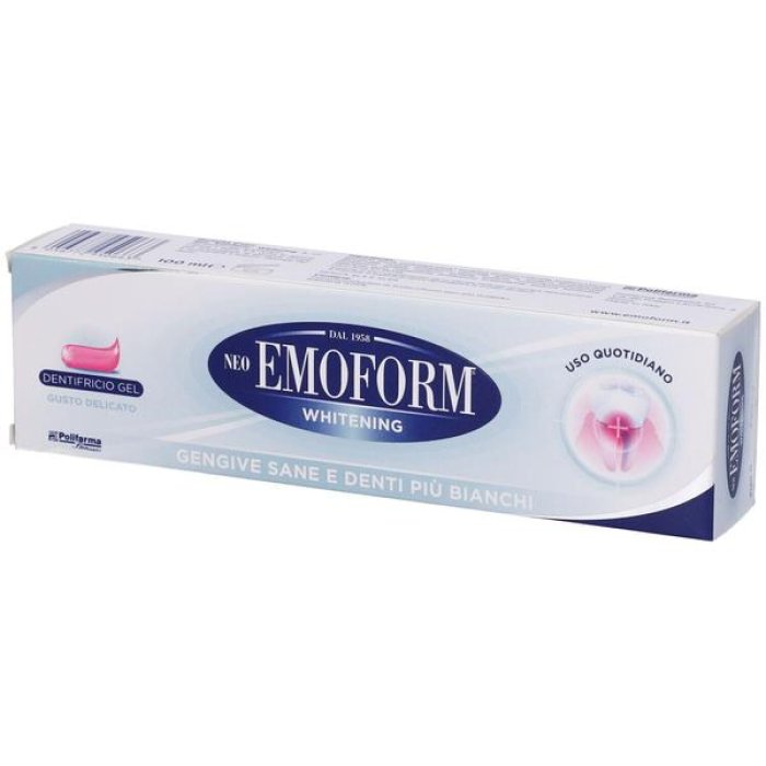 Emoform Dent Dentifricio Sbiancante White 100 ml con Azione Antimacchia e Protezione dello Smalto