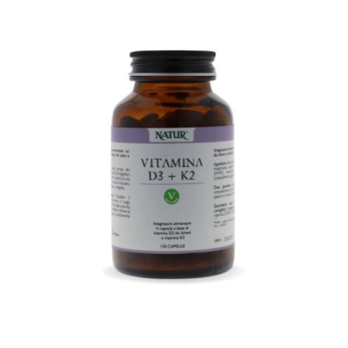 Vitamina D3 e Vitamina K2 in Capsule – Integratore Naturale ad Alto Dosaggio per Ossa e Sistema Immunitario – Confezione da 150 Capsule