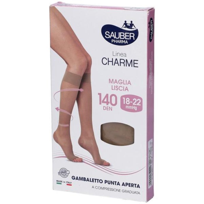 Sauber Gambaletto 140 Denari a Compressione Graduata Donna Taglia 4 Colore Nero Supporto Gambe