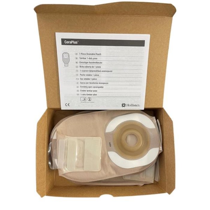 Hollister Moderma Flex Sacca per Stomia Convessa Monopezzo con Placca Adesiva Apertura 25 Millimetri