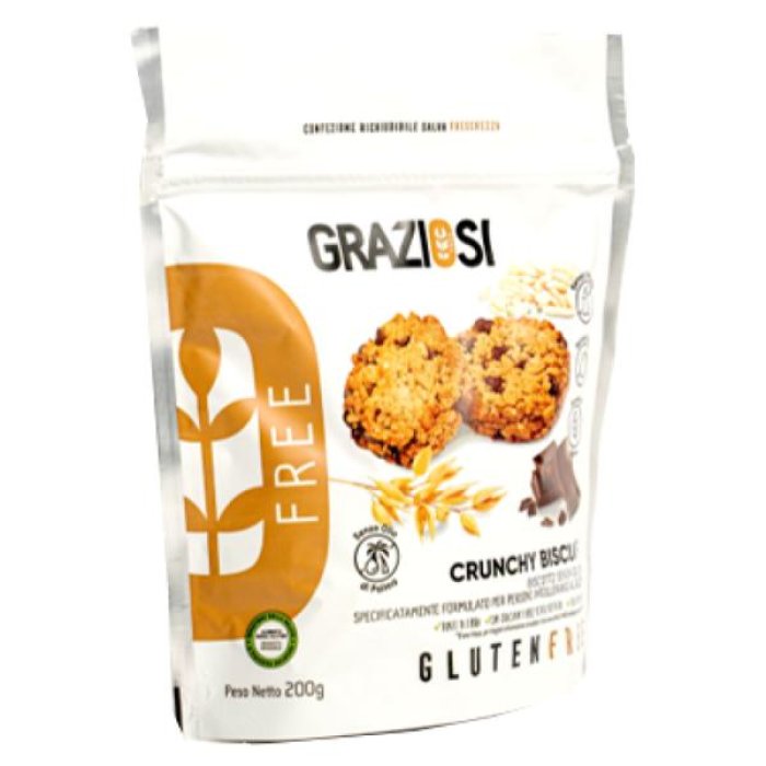 Crunchy Biscuits Biscotti Laboratorio Graziosi Alimenti senza Glutine Dolcezze 200 g