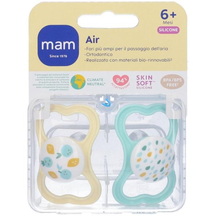 Bamed Baby Italia Mam Air Succhietto 6+ Mesi Caucciu' Doppio Maschio