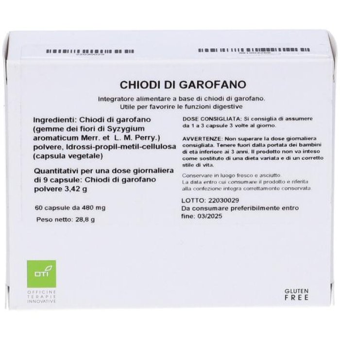 Chiodi di Garofano 60 Capsule Integratore Naturale per Digestione, Benessere Orale e Sistema Immunitario