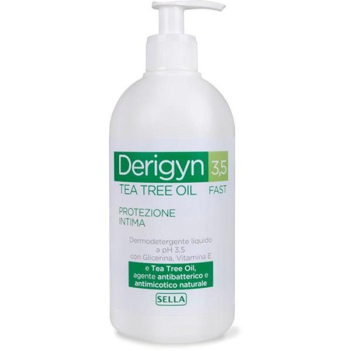 Derigyn Fast Detergente Intimo Lenitivo con Tea Tree Oil 500 ml per Igiene Intima Quotidiana Rinfrescante