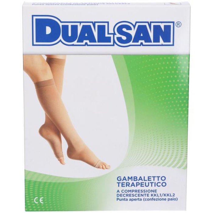 Dualsan Gambaletto a Compressione KKL 2 Punta Aperta RAL 1 Calza Elastocompressiva Medicale