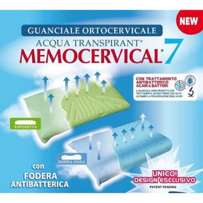 Guanciale Memocervical 7 saponetta - cuscino cervicale in memory foam per sostegno di collo e spalle