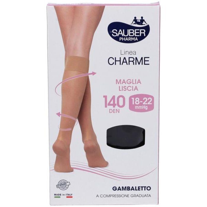 Sauber Charme Collant 140 Denari Tutton Taglia 5 a Compressione Graduata Riposante per Gambe Leggere