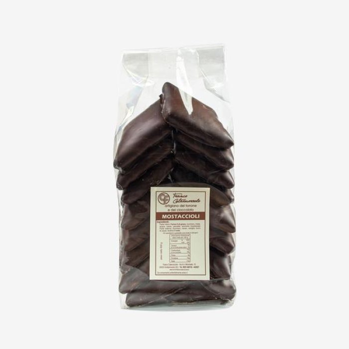 FDC Mostaccioli 180 g biscotti tipici ricoperti di cioccolato per colazione e merenda