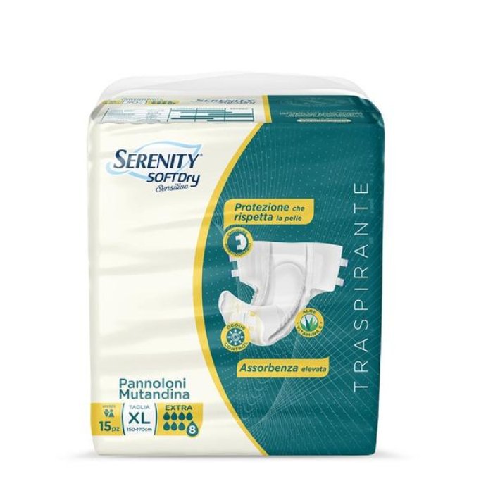 Serenity Soft Dry - Sensitive Extra Pannoloni Mutandina Taglia XL 15 Pezzi